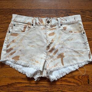 Ralph Lauren Denim Supply Women Size 30 Cream Desert Print Denim Shorts Cut Off